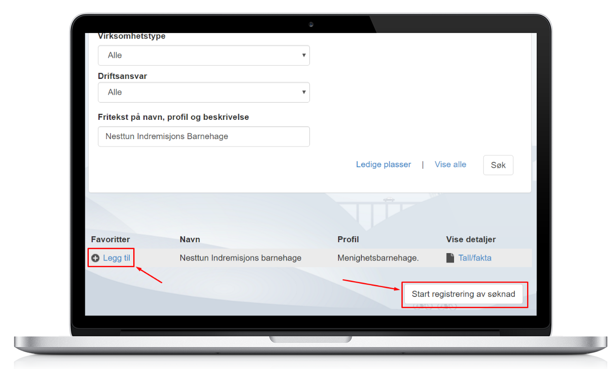 Søk Barnehageplass steg 3